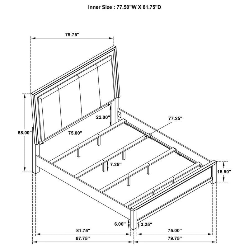 Kieran - Panel Bed With Upholstered LED Headboard