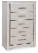 Zyniden - Five Drawer Chest - Silver