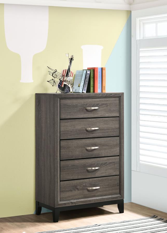 Watson - 5-Drawer Bedroom Chest - Gray Oak